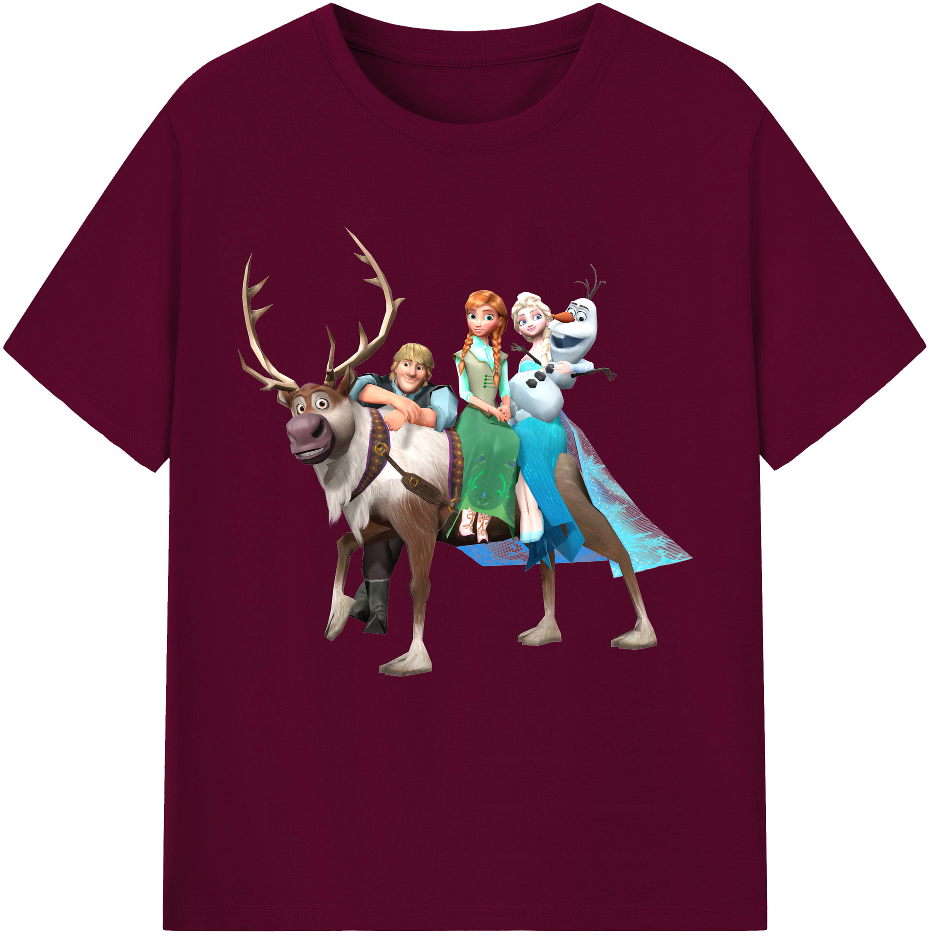（画像用） アナと雪の女王 アンナ エルサ Frozen Anna Elsa レディースカジュアルプリントTシャツ（綿100％）